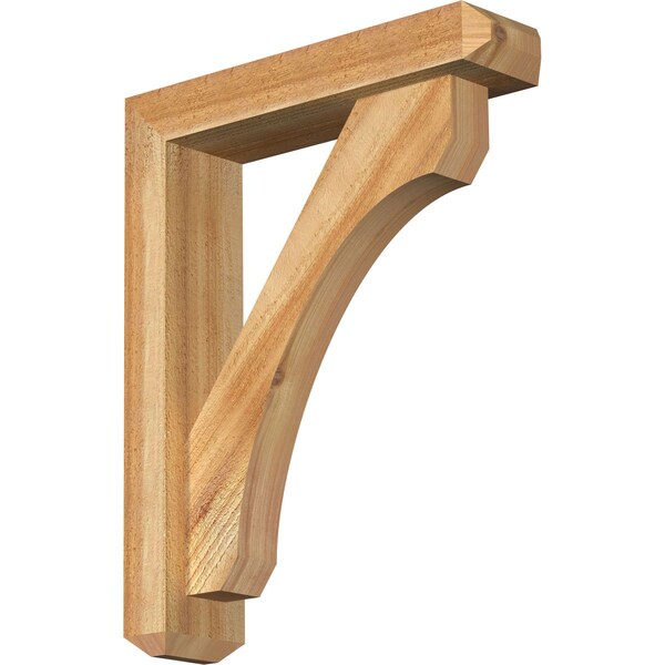 Ekena Millwork Legacy Craftsman Rough Sawn Bracket w/ Offset Brace, Western Red Cedar, 4"W x 16"D x 20"H BKT0402X16X20LEC04RWR - main